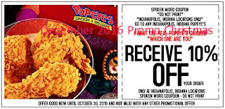 Popeyes Chicken coupons december 2016