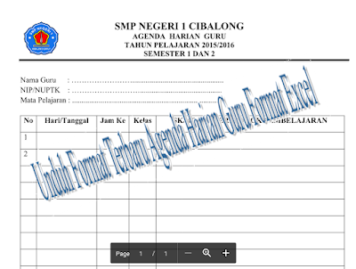 Unduh Format Terbaru Agenda Harian Guru Format Excel