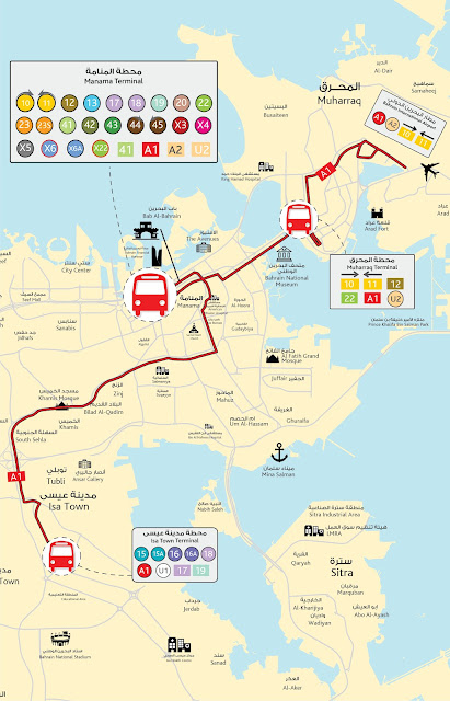 Bahrain Bus Route A2 A2S U2