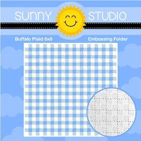 Sunny Studio Stamps: Buffalo Plaid 6x6 Embossing Folder with Gingham Embossed Texture