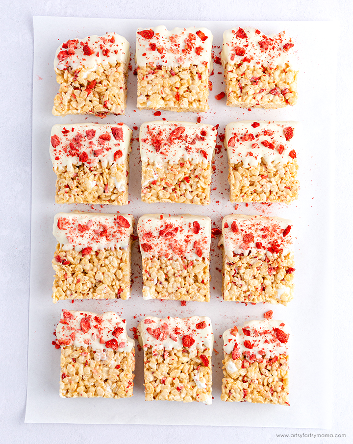 Freeze Dried Strawberry Rice Krispie Treats