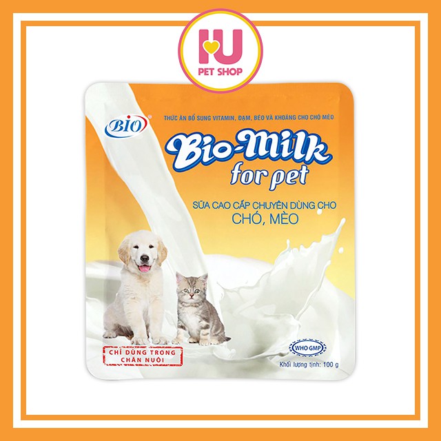 [ iupetshop ] Sữa BIO Cao Cấp Bổ Sung Dinh Dưỡng Cho Chó Mèo - 100g [IUpetshop]