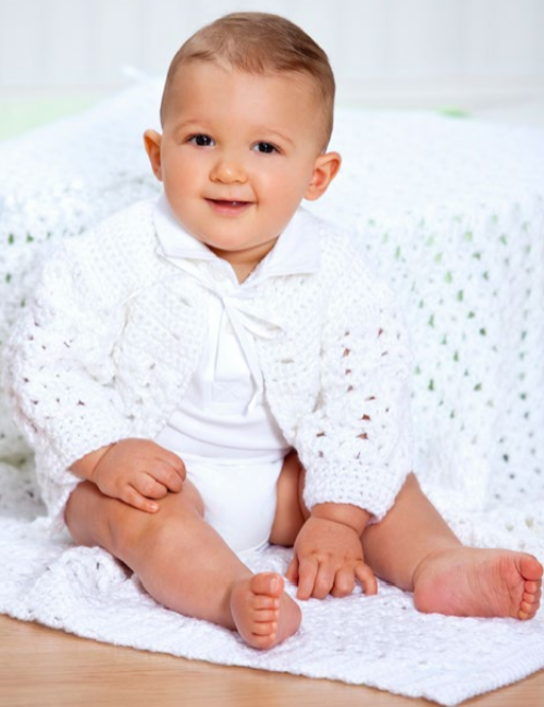 Shell Stitch Christening Set - Free Pattern