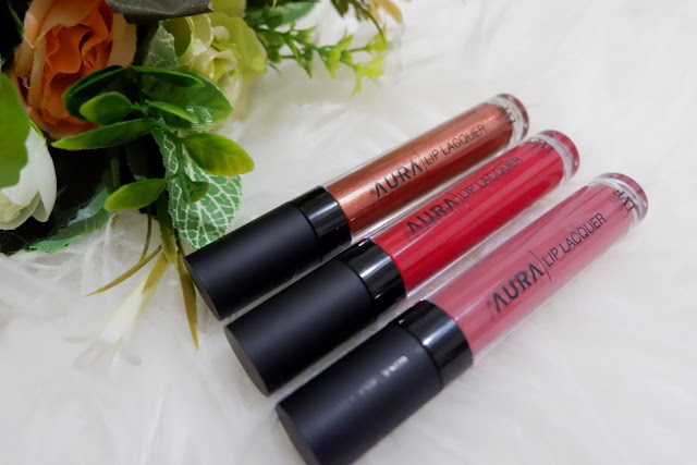 aura lip lacquer dengan 8 shades