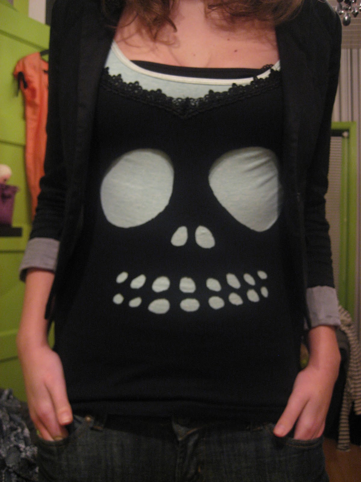Be Different Act Normal DIY  Halloween  Skeleton Shirt 