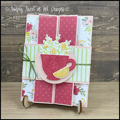 Make this beautiful fun fold card with the Tea Boutique suite!