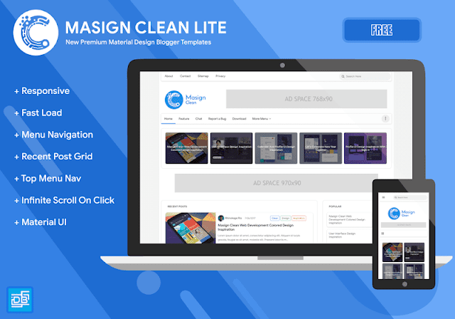 Masign Clean Lite Premium Blogger Template Free Download