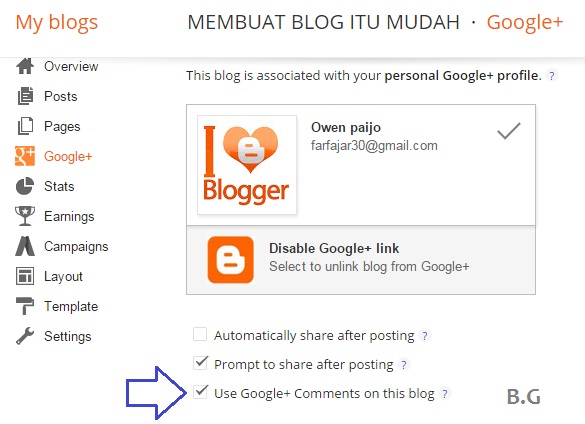 Cara Mengaktifkan Komentar Google Plus Blog