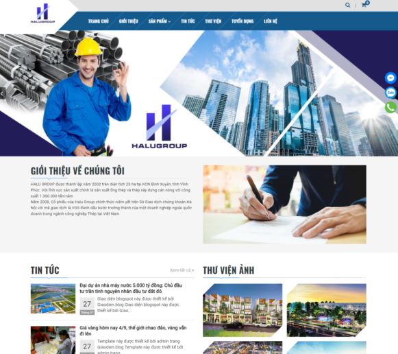 Template Blogspot vật liệu xây dựng