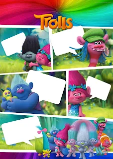 Trolls Free Printable Invitations, Labels or Cards.