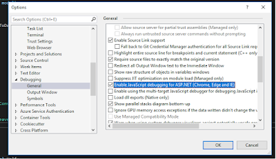 Disable JavaScript Debugging in Visual Studio - Debugging options