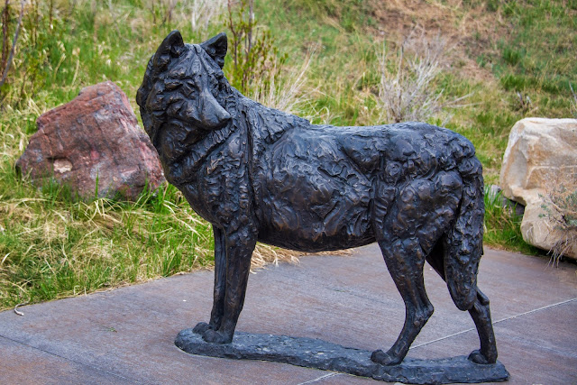 Wolf Sculpture at  National Museum of Wildlife Art Grand Tetons National Park Jackson Wyoming