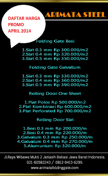 gambar daftar harga folding gate