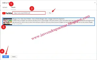 how to add youtube video in blogger post