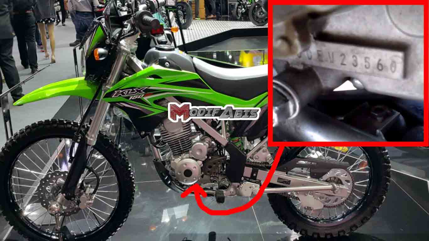 Letak Nomer Mesin Dan Nomer Rangka Kawasaki KLX 150 CC Modif Abis