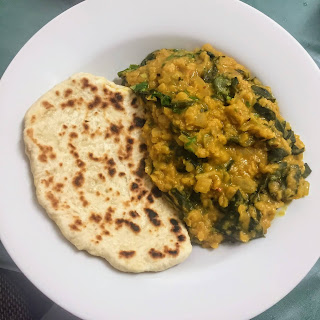 homemade flatbread with daal