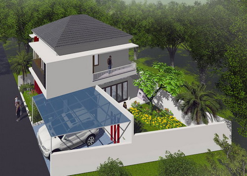  Desain  Rumah  Minimalis 2 lantai Posisi Tanah Miring  