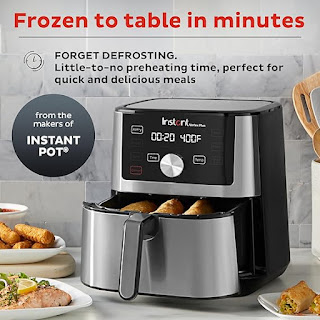 Instant Pot Vortex Plus 4QT Air Fryer, Custom Program Options, 6-in-1 Functions Crisps, Broils, Roasts, Dehydrates, Bakes, Reheats, 100+ In-App Recipes, from the Makers of Instant Pot, Stainless Steel