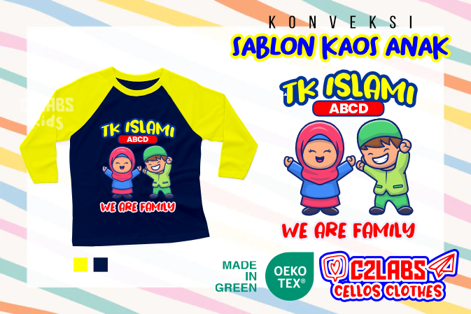 Sablon Kaos Anak Bahan Premium Standar Oeko Textile