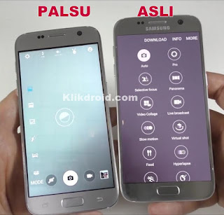 Menu Kamera Samsung S7 Asli dan Palsu