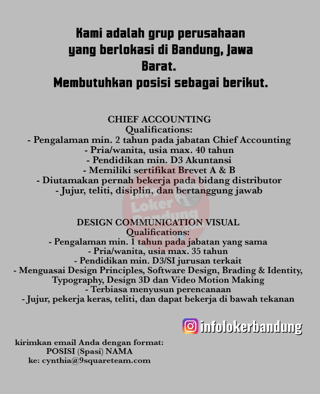 Lowongan Kerja Chief Accounting Bandung Agustus 2022