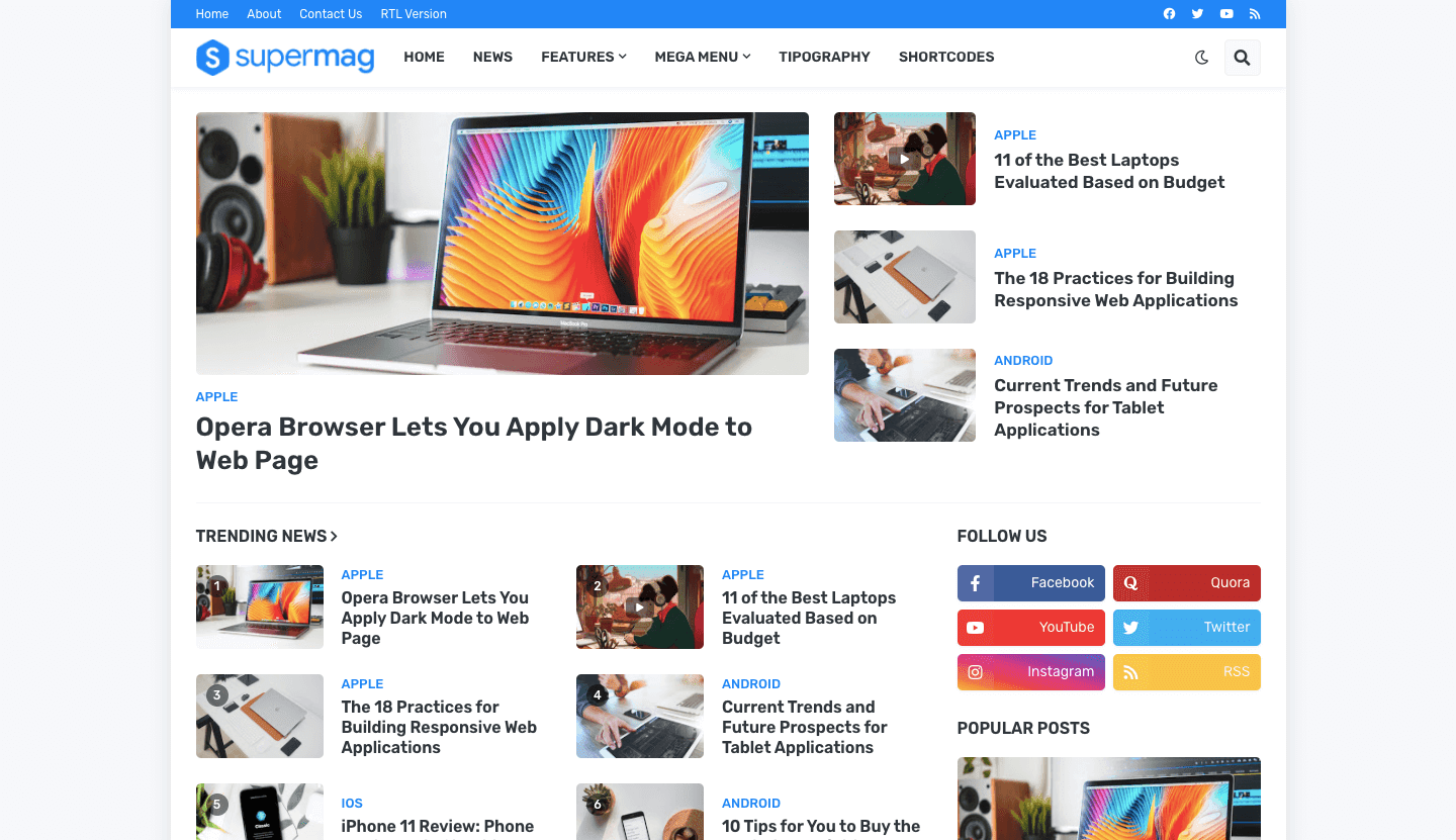 SuperMag - News and Magazine Blogger Template