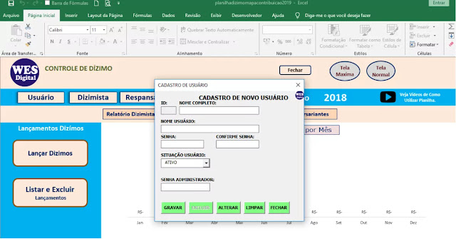 Planilha Excel MAPA Financeiro e Controle de Dízimo