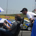 Dale Jr. test drives the HDTV at Charlotte Motor Speedway