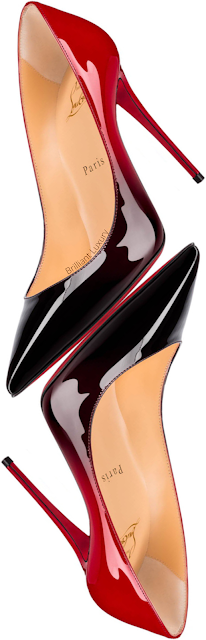 ♦Christian Louboutin Kate black to red gradient patent leather stiletto pumps #christianlouboutin #shoes #louboutinworld #brilliantluxury