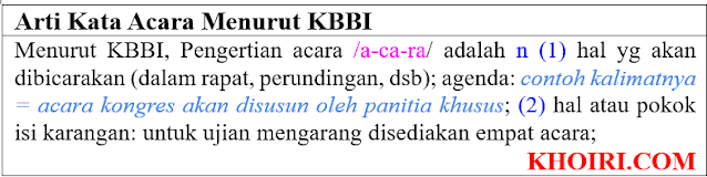 Arti Kata Acara Menurut KBBI dan Contoh Kalimatnya