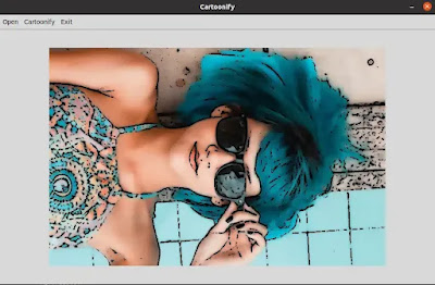 a python application to convert an image to a cartoon using opencv