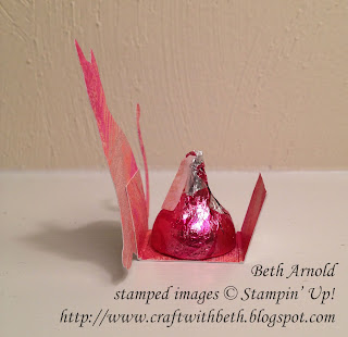 Craft with Beth: Cat Punch Valentine's Day St Saint Treat Holder Stampin Up Painted with Love DSP Simply Scored Scoring Tool Scoreboard Hershey Kiss Treat Holder