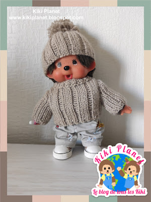 kiki monchhichi tricot doll poupée handmade