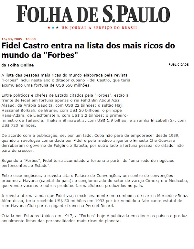 Morre Fidel Castro, o Satã dos cubanos