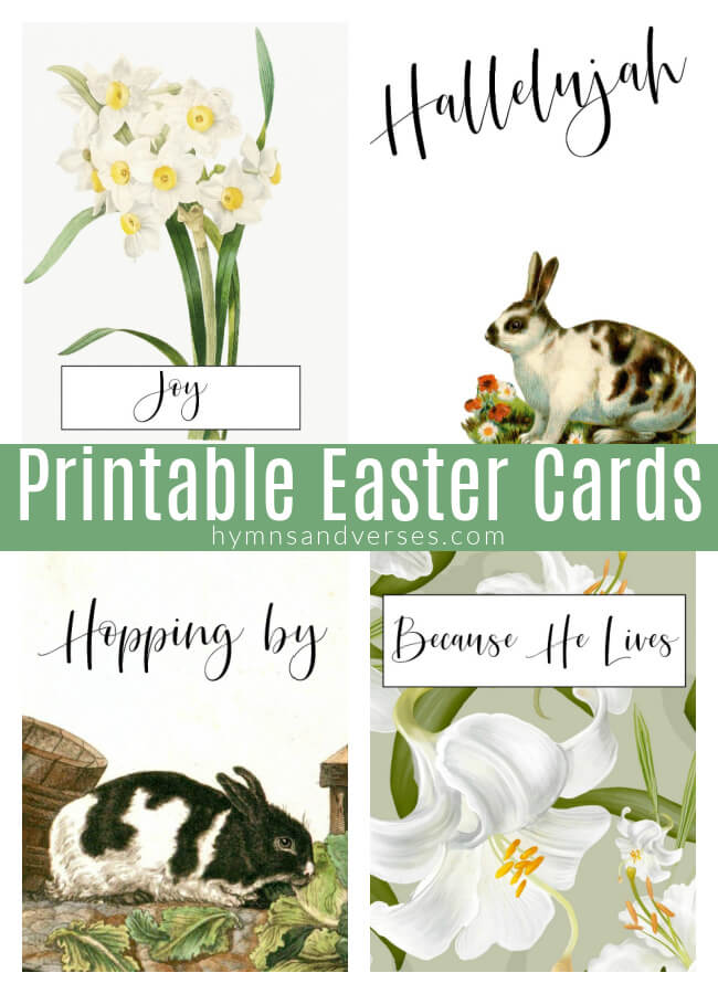 Printable Easter Cards by Hymns and Verses blog