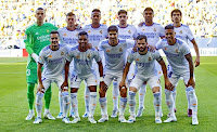 REAL MADRID C. F. Temporada 2021-22. Lunin, Kroos, Militao, Fede Valverde, Casemiro, Vallejo. Lucas Vázquez, Rodrygo, Marco Asensio, Nacho y Mariano. CÁDIZ C. F. 1 REAL MADRID C. F. 1 Domingo 15/05/2022, 19:30 horas. Campeonato de Liga de 1ª División, jornada 37. Cádiz, estadio Nuevo Mirandilla: 19.643 espectadores. GOLES: 0-1: 5’, Mariano. 1-1: 37’, Rubén Sobrino.