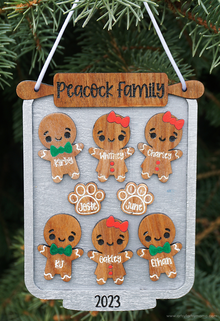 Gingerbread Cookie Sheet Family Ornaments