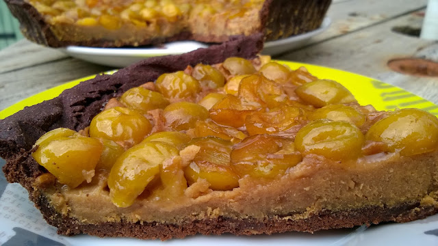 Tarte mirabelles, choco-spéculos