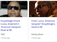 56 59 74 154 263 277 | Drug Kingpin Frank Lucas, 'American Gangster', dead at 88, May 30, 2019 +Denzel Washington