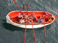 Lifeboat drill, via Wikimedia Commons