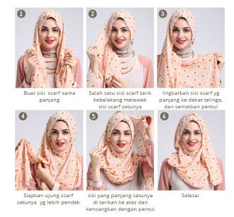 Aneka Gambar Tutorial Cara Pakai Hijab Modern Dan Modis Terbaru