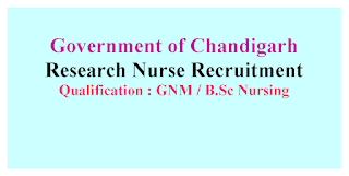Research Nurse Recruitment - Government of Chandigarh