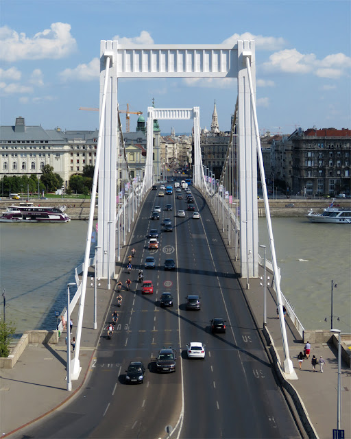 Erzsébet híd (Elisabeth Bridge) seen from Gellért-hegy (Gellért Hill), Budapest