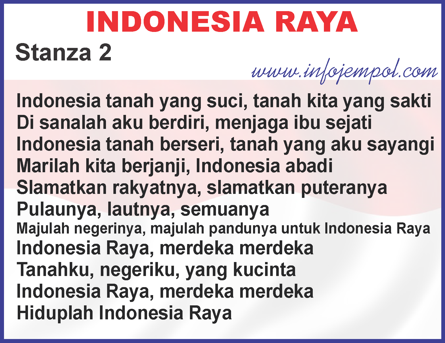 Lirik Lagu Indonesia Raya 3 (tiga) Stanza - Download Mp3 