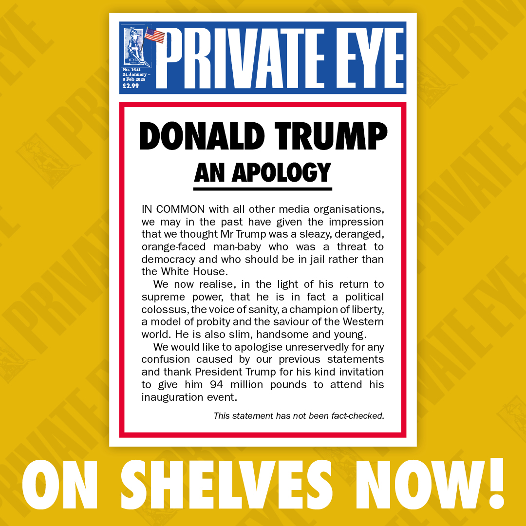 Private Eye Trump Apology
