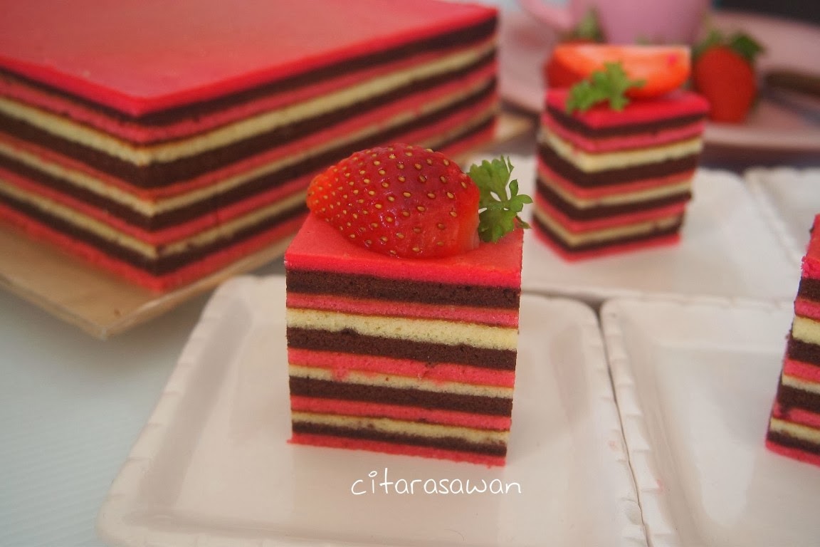 Kek Lapis Coklat Strawberry ~ Resepi Terbaik