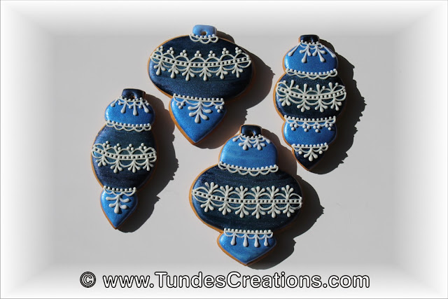 Blue gingerbread Christmas ornaments