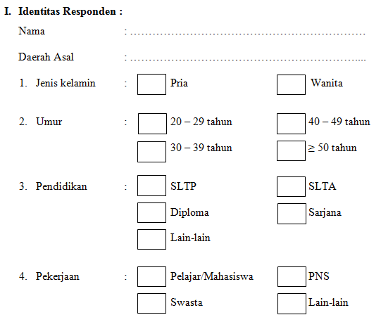 Contoh Angket Fasilitas Kampus - Hontoh
