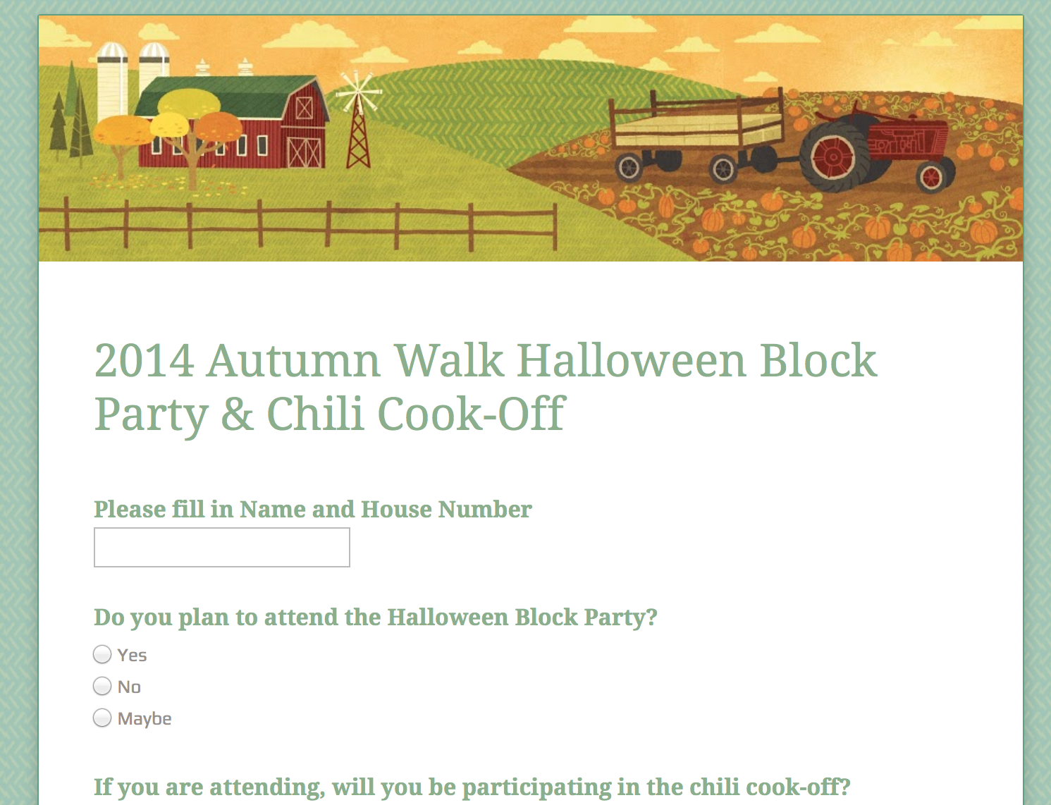 Halloween Chili Cook-Off RSVP