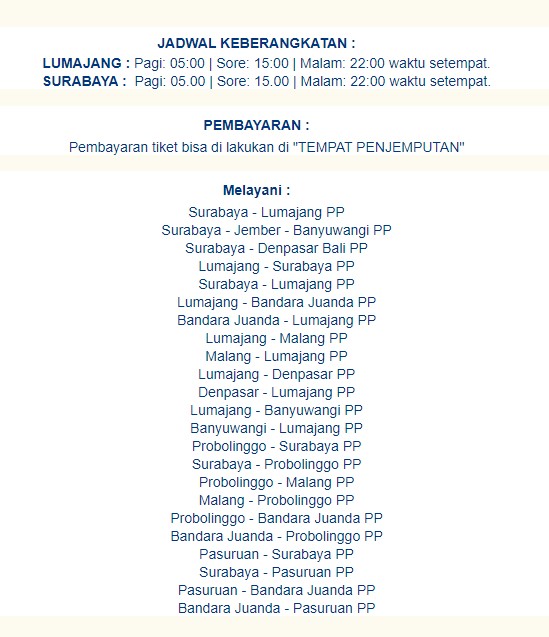 Jadwal Tiket Travel Lumajang Malang